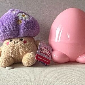 Plush Mushroom Bumbumz - Purple and Tan with Egg Shell